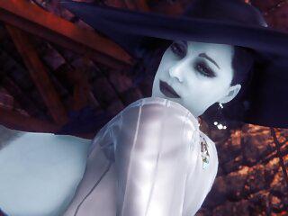 Lady kümmert sich um den Ständer des Polizisten